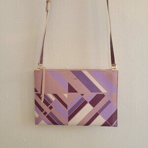Purificacion Garcia Crossbody Origami Print Purple Shoulder Bag